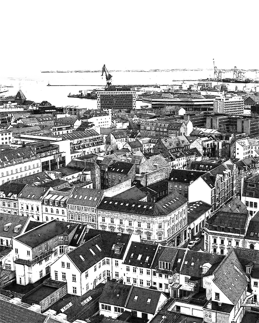 Aarhus white&black city
