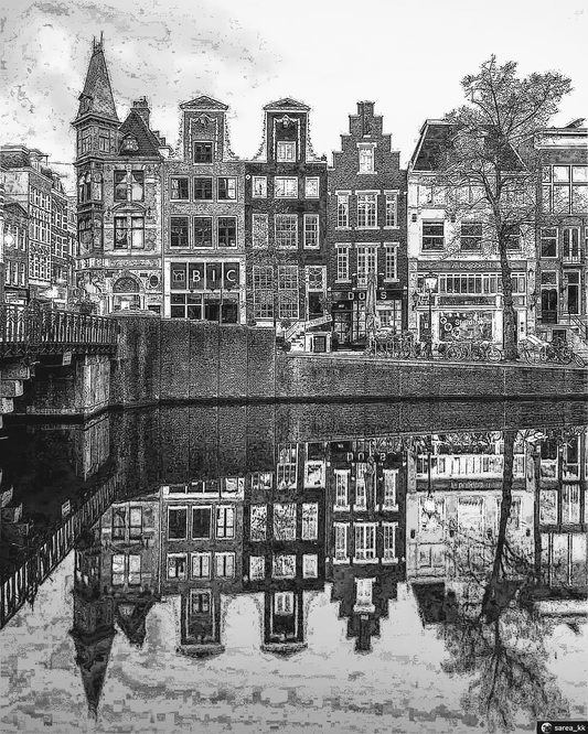 Amsterdam white&black city