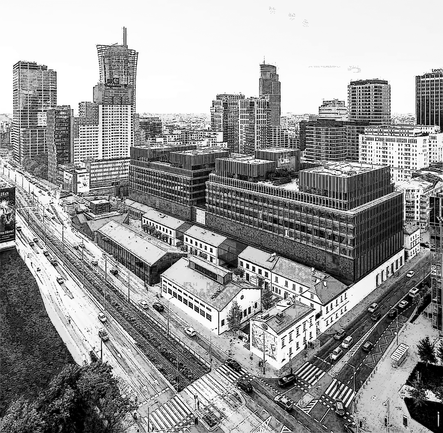 Warsaw white&black city
